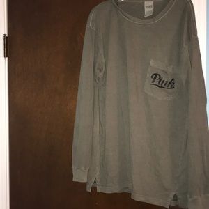 Pink Victoria secret army green long shirt